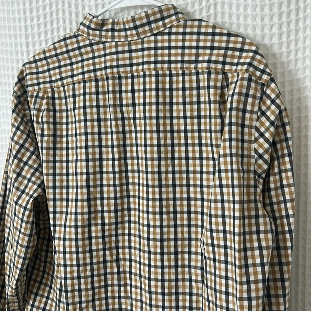 J.Crew Mens Shirt XL Slim Untucked Flex Washed Gingham Long Sleeve Button